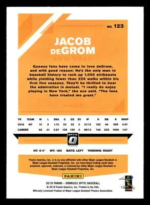 2019 Donruss Optic #123 Jacob deGrom - Baseball Card Single
