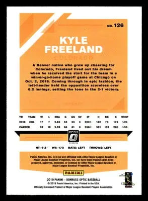 2019 Donruss Optic #126 Kyle Freeland - Baseball Card Single