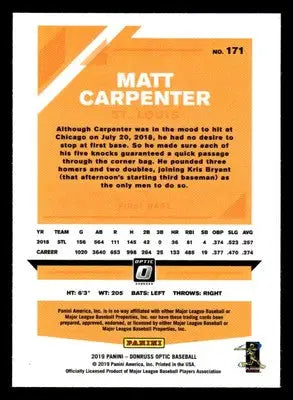 2019 Donruss Optic #171 Matt Carpenter - Baseball Card Single