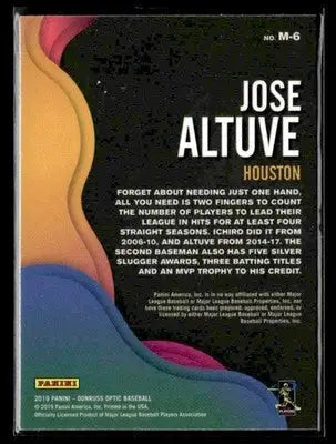 2019 Donruss Optic #M-6 Jose Altuve Mythical - Baseball Card Single