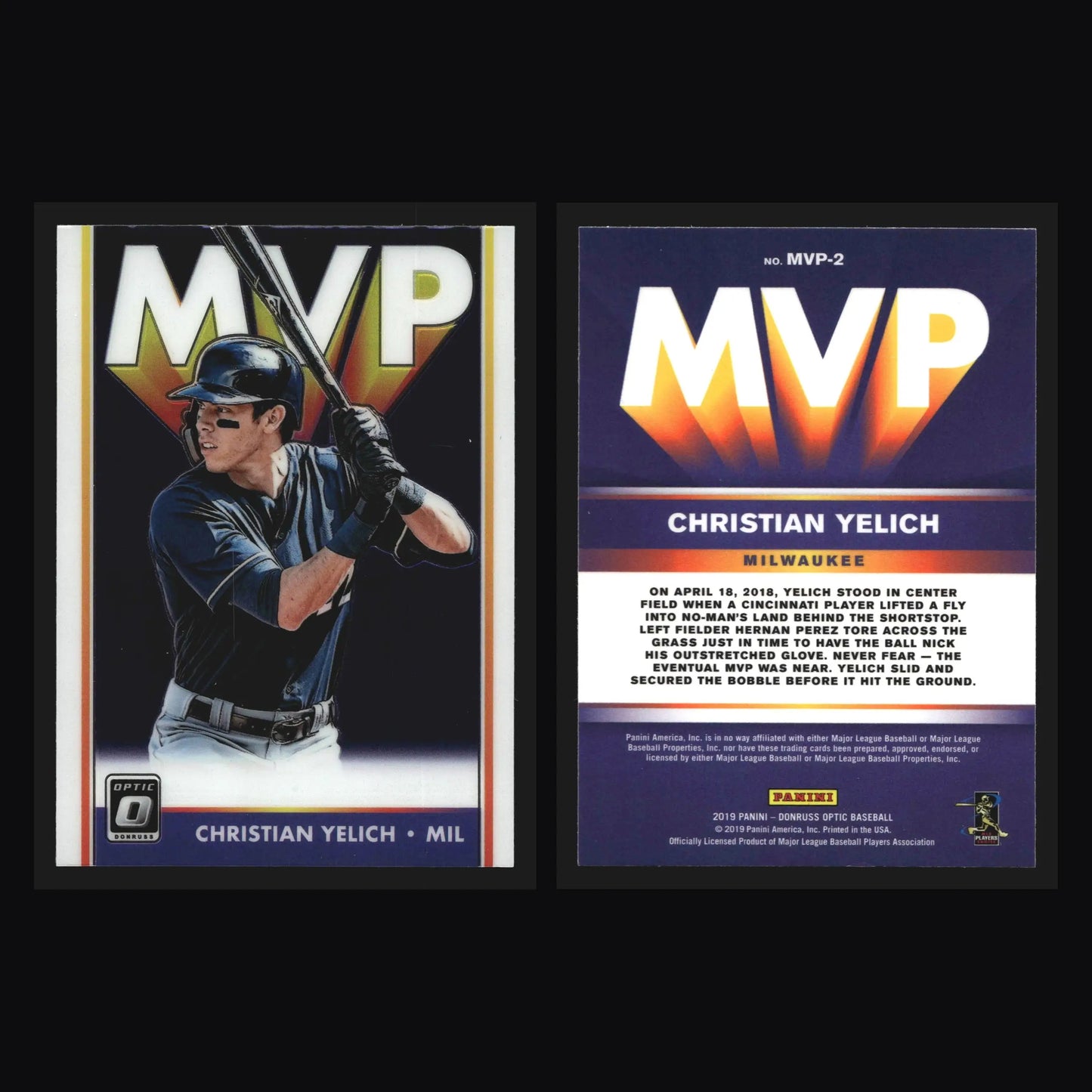 2019 Donruss Optic MVP #MVP-2 Christian Yelich Milwaukee Brewers - Baseball Card Single