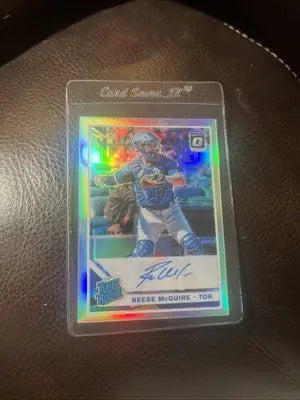 Reese McGuire Toronto Blue Jays 2019 Donruss Optic Auto Rated Rookie baseball card