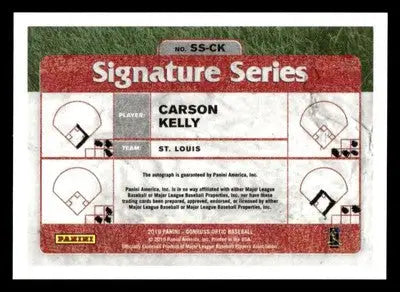 2019 Donruss Optic #SS-CK Carson Kelly Signature Series Holo #/99 - Baseball Card Single