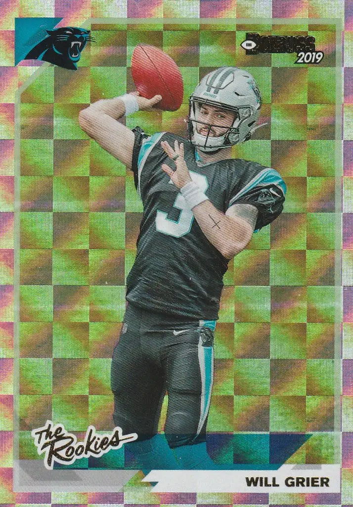 Will Grier football card from 2019 Donruss The Rookies for Carolina Panthers trading cards