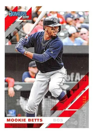 Original gloss Mookie Betts baseball card from 2019 Donruss Variations series