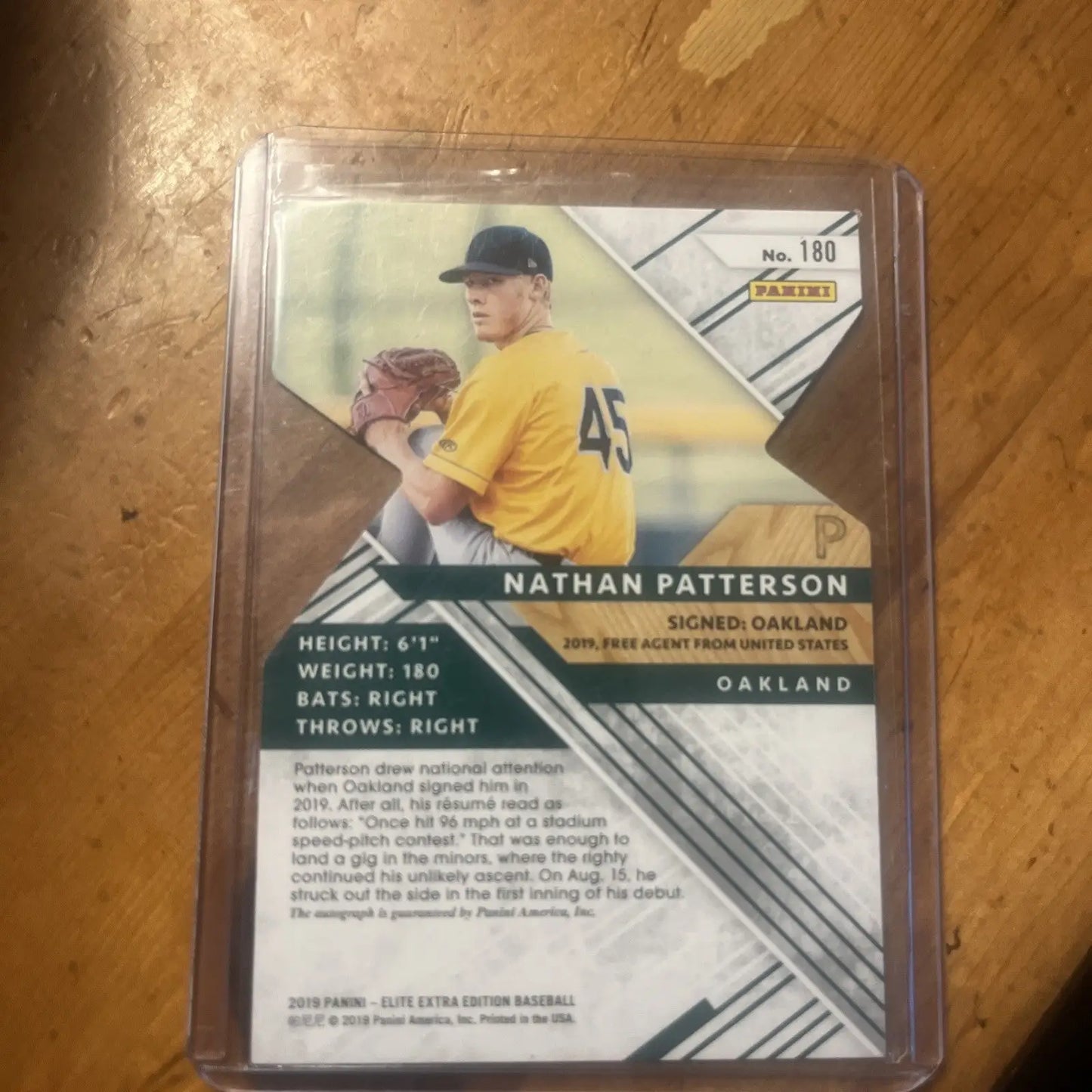 Nathan Patterson RC Elite Extra Edition Red Die Cut trading card #d/75 for collectors
