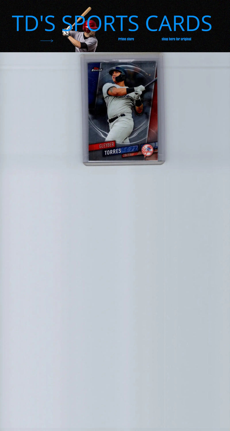 2019 Finest Gleyber Torres Baseball Card in Protective Case for Collectors