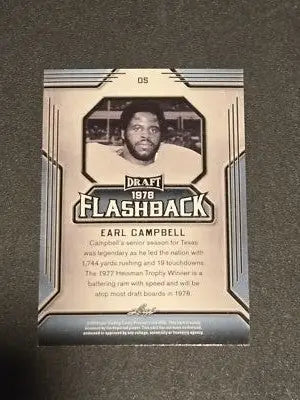 2019 Leaf Draft #05 Earl Campbell Draft Flashback Gold - Football Card Single