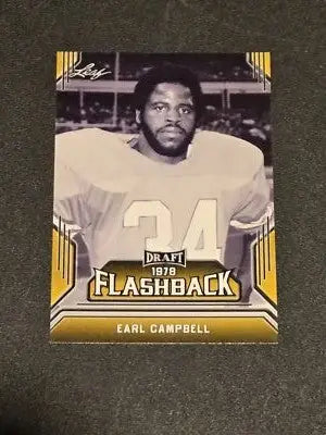2019 Leaf Draft #05 Earl Campbell Draft Flashback Gold - Football Card Single