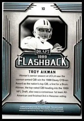2019 Leaf Draft #10 Troy Aikman Draft Flashback - Football Card Single