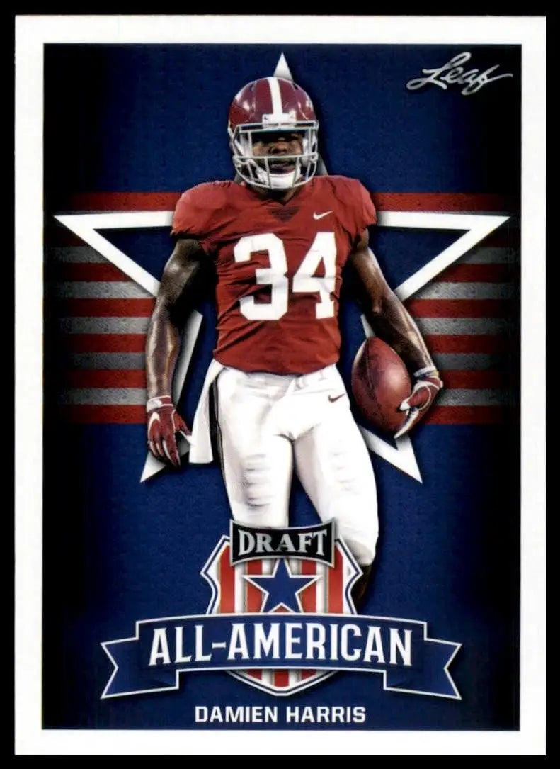 2019 Leaf Draft - All-American Damien Harris #77 (RC) - Football Card Single