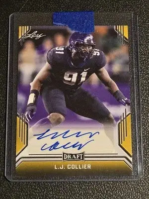 2019 Leaf Draft #BA-LJC L.J. Collier Autographs Gold - Football Card Single