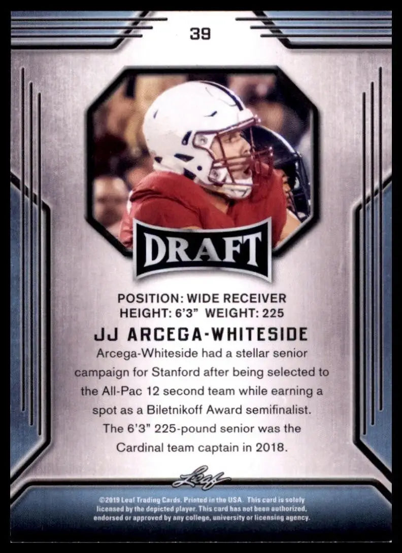 2019 Leaf Draft - J.J. Arcega-Whiteside #39 (RC) - Football Card Single