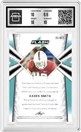2019 Leaf Flash Kaden Smith #BA-KS1 Auto Football AC 10/9 - Football Card Single