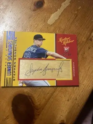 Stephen Gonsalves autographed trading card from 2019 Leather & Lumber Signatures