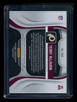2019 Panini Certified Terry McLaurin #232 Autograph Patch 04/25 Football - Football Card Single
