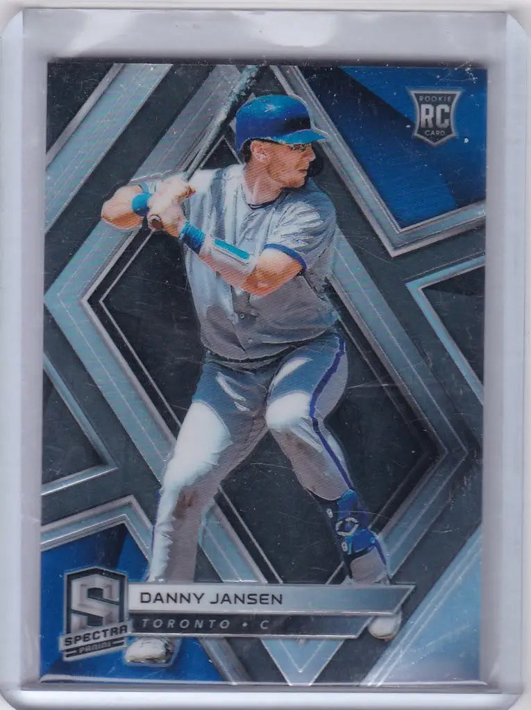 Baseball trading card of Danny Jansen Prizm from Panini Chronicles Spectra, Toronto Blue Jays