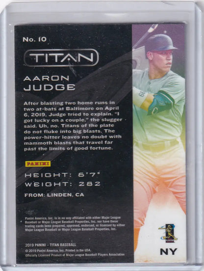 2019 Panini Chronicles Titan #10 Aaron Judge - New York Yankees