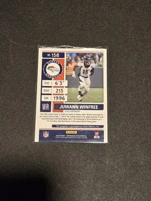2019 Panini Contenders Optic #158 Juwann Winfree autograph - Football Card Single
