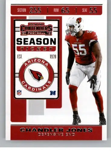 Chandler Jones football card from Panini Contenders 2019 Season Ticket with original gloss