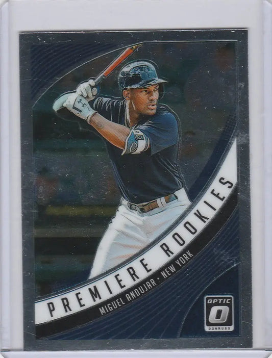 Baseball trading card of PR10 Miguel Andujar, New York Yankees, Panini Donruss Optic