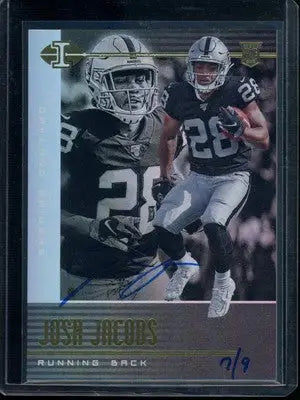 2019 Panini Illusions Football Josh Jacobs #20 Auto 7/9 RC Football