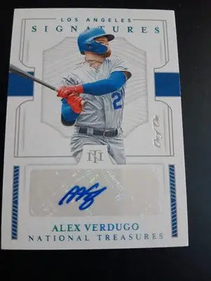 2019 Panini National Treasures - Signatures Alex Verdugo S-AV. 1/1. Dodgers. MT