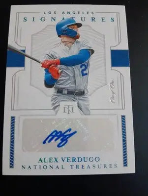 2019 Panini National Treasures - Signatures Alex Verdugo S-AV. 1/1. Dodgers. MT