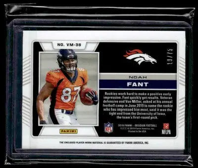 2019 Panini Obsidian #VM-38 Noah Fant Volcanic Material #/75 - Football Card Single
