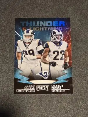 2019 Panini Playoff #20 Aaron Donald / Marcus Peters Thunder & Lightning - Football Card Single