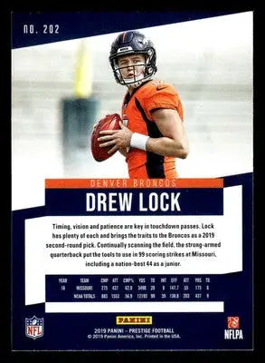 2019 Panini Prestige #202 Drew Lock Xtra Points Green - Football Card Single