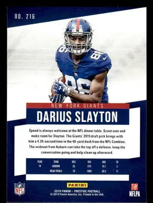 2019 Panini Prestige #216 Darius Slayton - Football Card Single