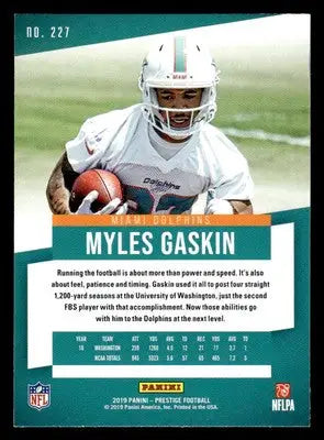 2019 Panini Prestige #227 Myles Gaskin Xtra Points Green - Football Card Single
