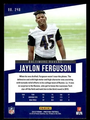 2019 Panini Prestige #248 Jaylon Ferguson Xtra Points Green - Football Card Single