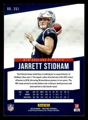2019 Panini Prestige #251 Jarrett Stidham Xtra Points Green - Football Card Single