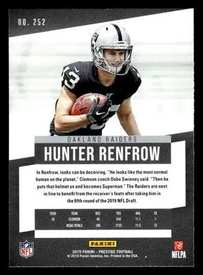 2019 Panini Prestige #252 Hunter Renfrow Xtra Points Green - Football Card Single