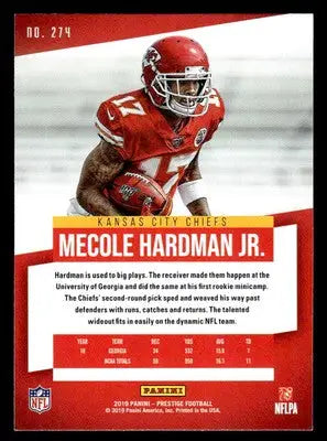 2019 Panini Prestige #274 Mecole Hardman Jr. Xtra Points Green - Football Card Single