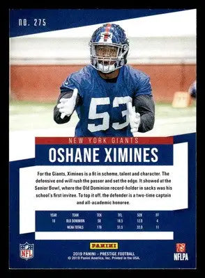 2019 Panini Prestige #275 Oshane Ximines Xtra Points Green - Football Card Single