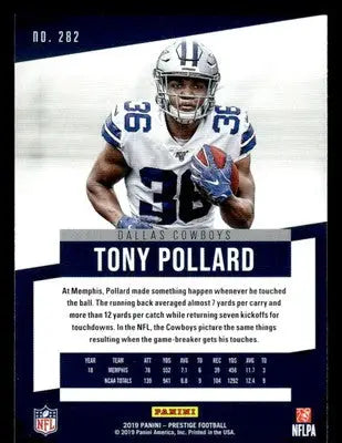 2019 Panini Prestige #282 Tony Pollard - Football Card Single
