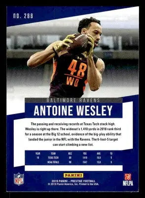 2019 Panini Prestige #288 Antoine Wesley Xtra Points Green - Football Card Single