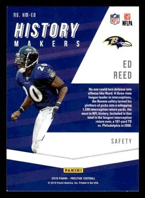 2019 Panini Prestige #HM-ED Ed Reed History Makers - Football Card Single