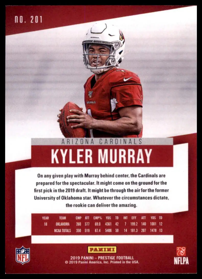 2019 Panini Prestige Kyler Murray RC 201 Arizona Cardinals NM - Football Card Single