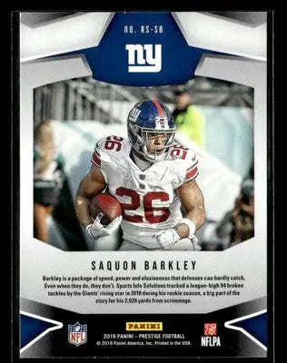 2019 Panini Prestige #RS-SB Saquon Barkley Rising Stars New York Giants - Football Card Single