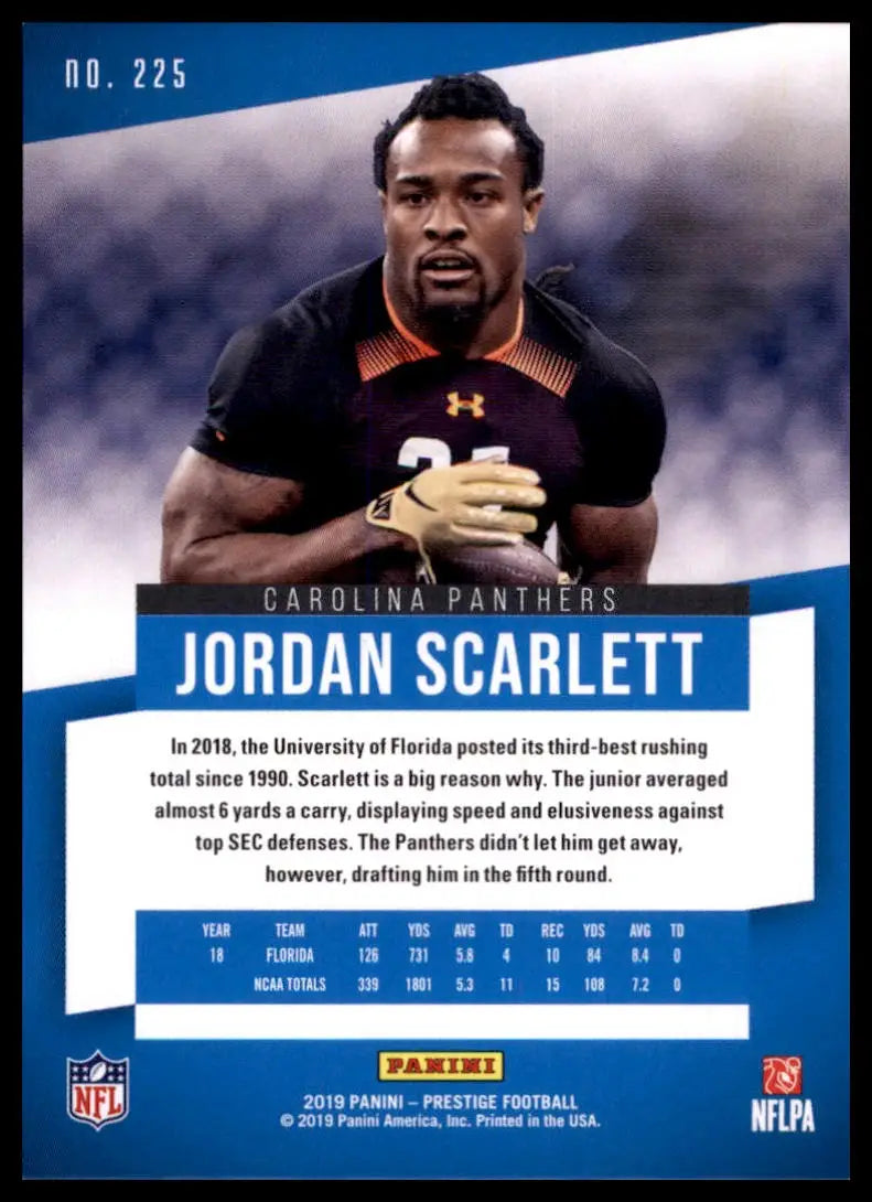 2019 Panini Prestige - Xtra Points Blue Jordan Scarlett 225 /299 Panthers NM - Football Card Single