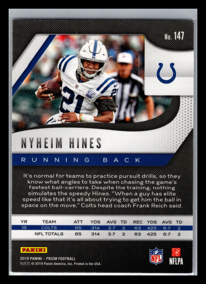2019 Panini Prizm #147 Nyheim Hines Indianapolis Colts - Football Card Single