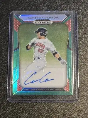 2019 Panini Prizm Draft Picks #67 Cameron Cannon Autographs Green - Baseball Card Single