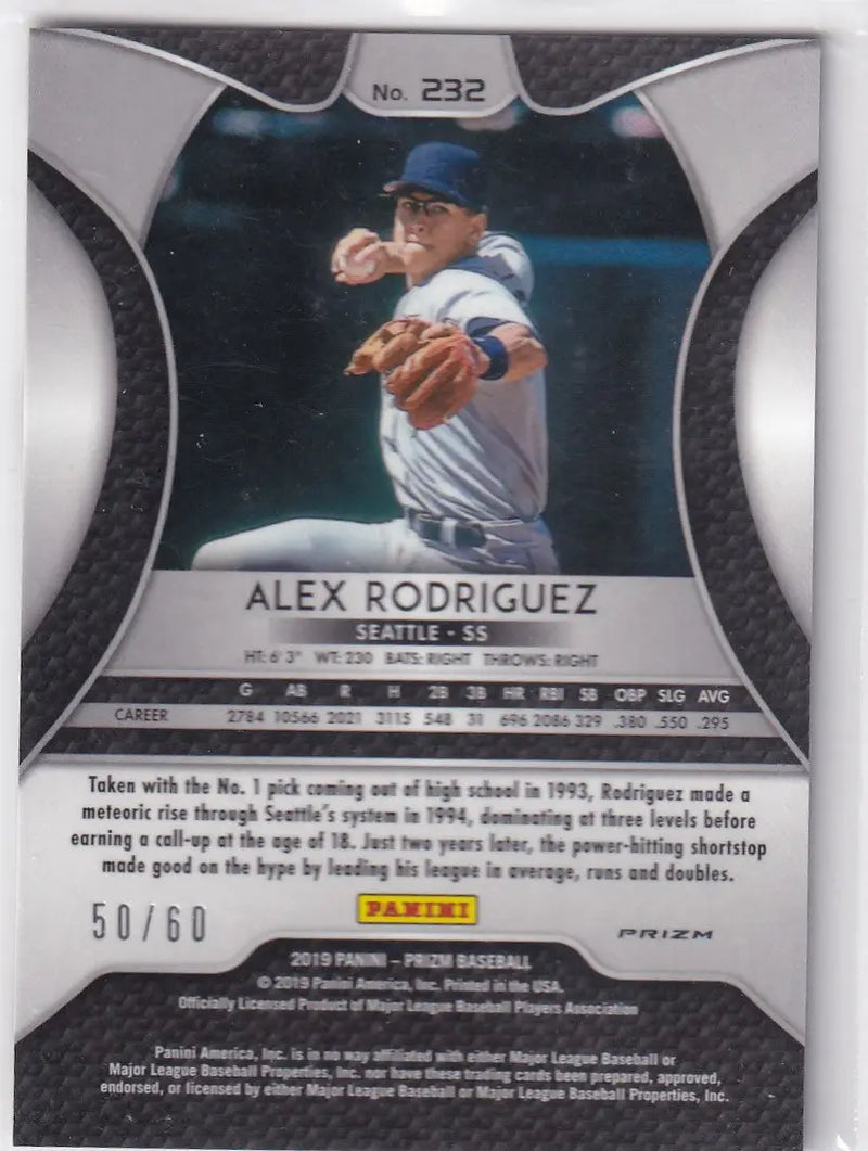 2019 PRIZM #232 ALEX RODRIGUEZ SILVER WAVE 50/60- SEATTLE MAINERS