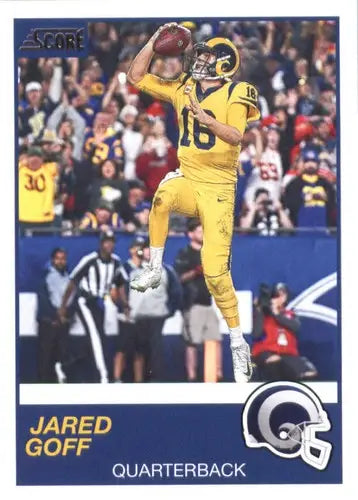 Jared Goff football card from 2019 Score #293 with original gloss, NM-MT grade