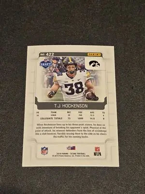 2019 Score #422 T.J. Hockenson - Football Card Single