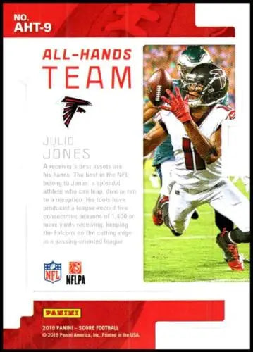 Original gloss Julio Jones football card from 2019 Score All Hands Team Falcons